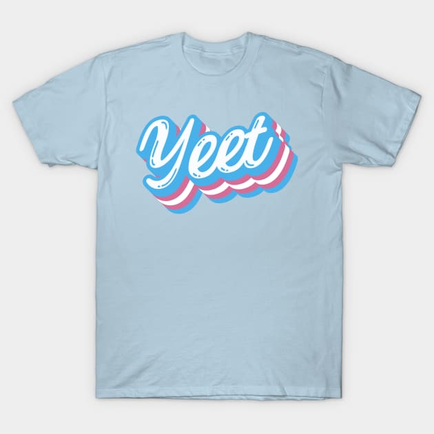 Yeet Trans Pride Transgender Flag T-Shirt by graphicbombdesigns